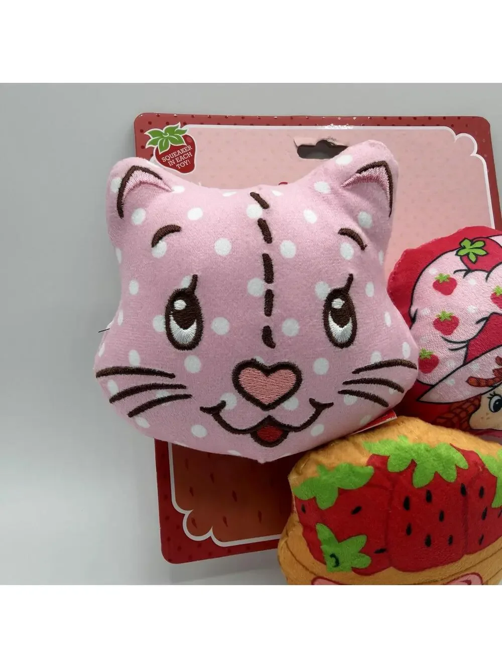 Strawberry Shortcake 3 Pack Dog Toys Stuffed With Squeaker New With Tags